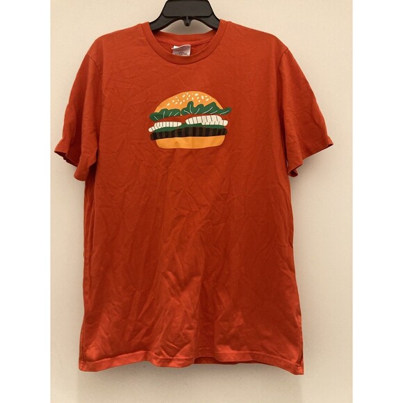 Burger King Whopper T Shirt Work Uniform Employee Orange Mens Large Shirt - Picture 1 of 7